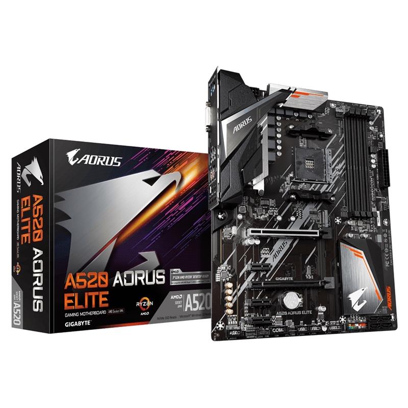 Gigabyte A520 AORUS ELITE moederbord Socket AM4 ATX AMD A520