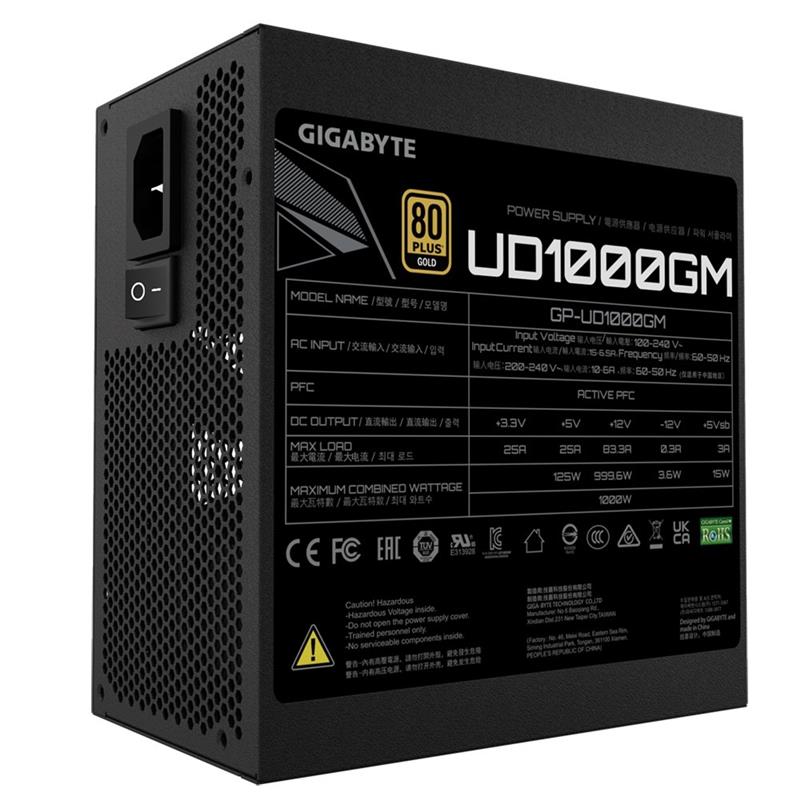 Gigabyte P1000GM power supply unit 1000 W 20+4 pin ATX Zwart