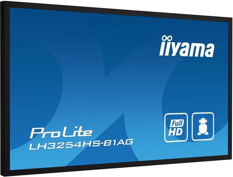 iiyama LH3254HS-B1AG beeldkrant Digitale signage flatscreen 80 cm (31.5"") LCD Wifi 500 cd/m² Full HD Zwart Type processor Android 11 24/7