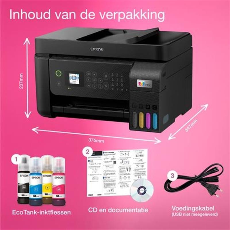 Epson EcoTank ET-4800 A4 multifunctionele Wi-Fi-printer met inkttank inclusief tot 3 jaar inkt