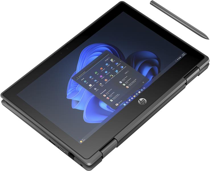 HP Pro x360 Fortis 11 G11 Laptop 29,5 cm (11.6"") Touchscreen HD Intel® N N100 8 GB DDR4-SDRAM 128 GB SSD Wi-Fi 6E (802.11ax) Windows 11 Pro Zwart