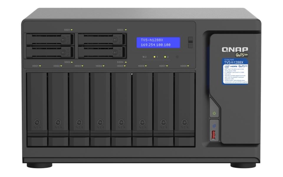 QNAP TVS-h1288X NAS Tower Ethernet LAN Zwart W-1250