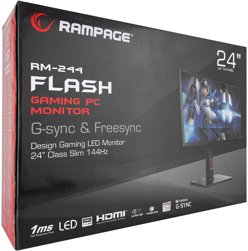 RM-244 FLASH Gaming monitor 24 inch en 144Hz scherm