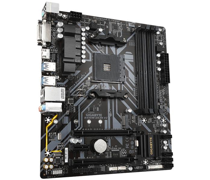 Gigabyte GA-B450M-DS3H V2 (AM4) (D) AMD B450 Socket AM4 micro ATX