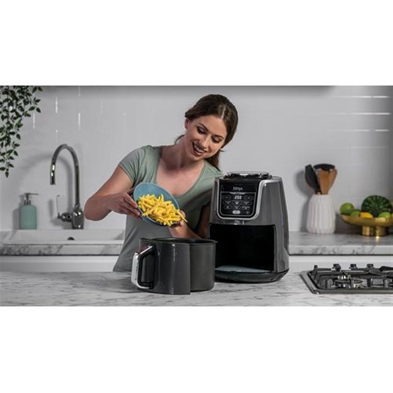 Ninja AF160 Enkel 5,2 l Vrijstaand 1750 W Heteluchtfriteuse Grijs