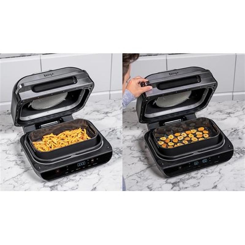 Ninja AG551 Enkel 5,7 l Vrijstaand 2460 W Heteluchtfriteuse Zwart, Grijs