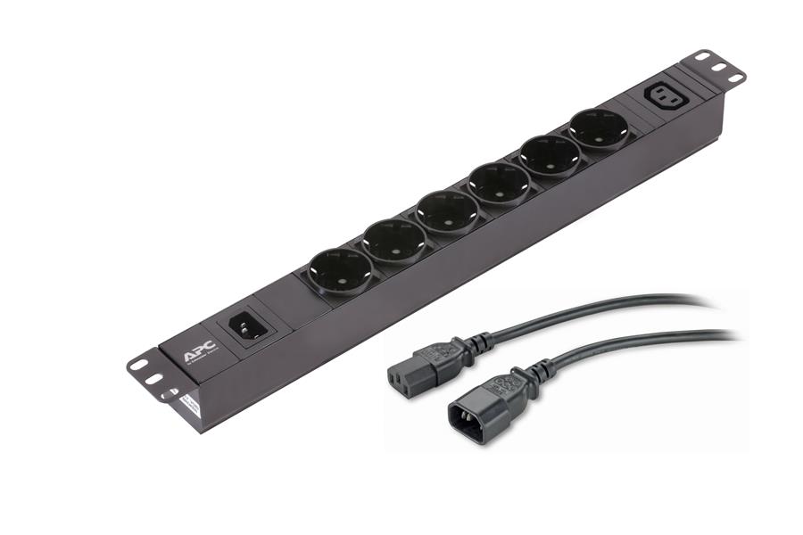 APC Easy PDU EPDU1010B-SCH, Basic, 1U, 10A, 230V, (6x)Schuko & (1x)C13, C14 stekker