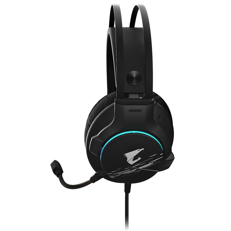 Gigabyte AORUS H1 hoofdtelefoon/headset Hoofdtelefoons Hoofdband USB Type-A Zwart