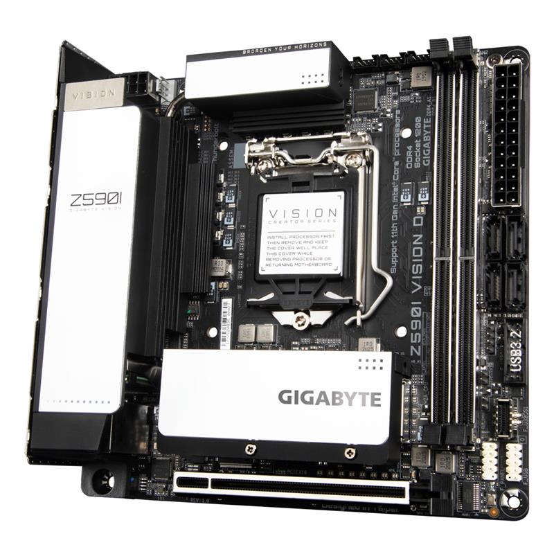 Gigabyte Z590I VISION D moederbord Intel Z590 Express LGA 1200 mini ITX