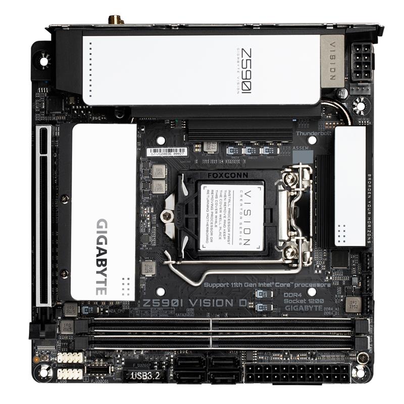 Gigabyte Z590I VISION D moederbord Intel Z590 Express LGA 1200 mini ITX