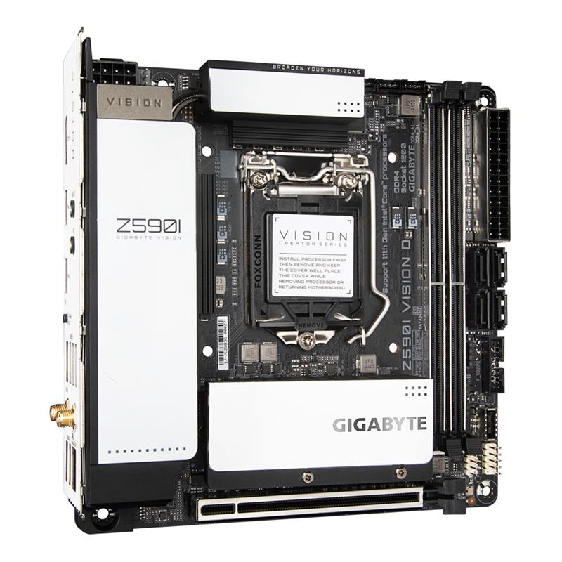 Gigabyte Z590I VISION D moederbord Intel Z590 Express LGA 1200 mini ITX