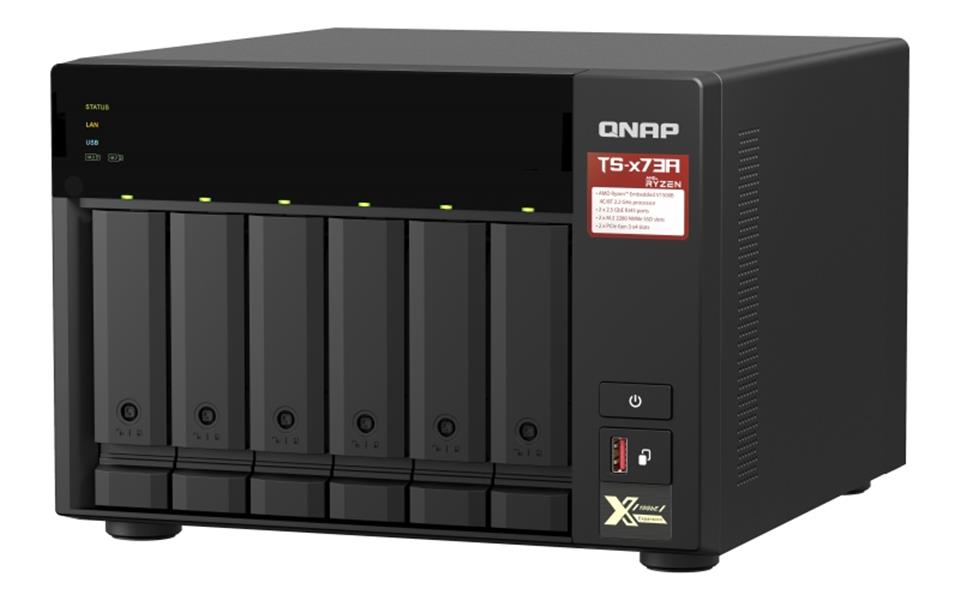 QNAP TS-673A NAS Tower Ethernet LAN Zwart V1500B
