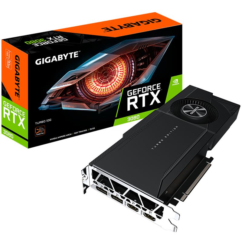 Gigabyte GV-N3080TURBO-10GD videokaart NVIDIA GeForce RTX 3080 10 GB GDDR6X