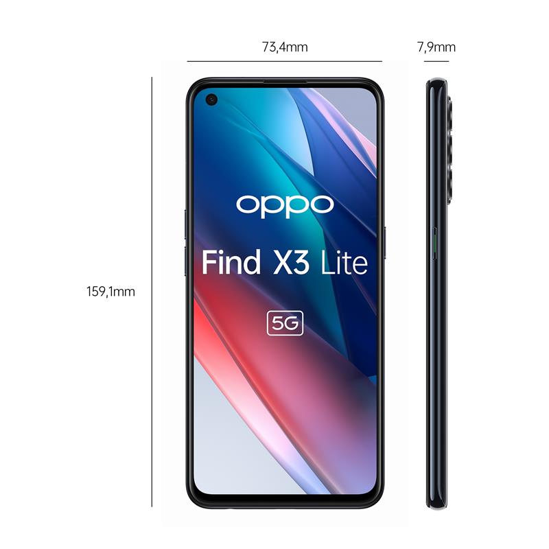 OPPO Find X3 Lite 16,3 cm (6.43"") Dual SIM ColorOS 11.1 5G USB Type-C 8 GB 128 GB 4300 mAh Zwart
