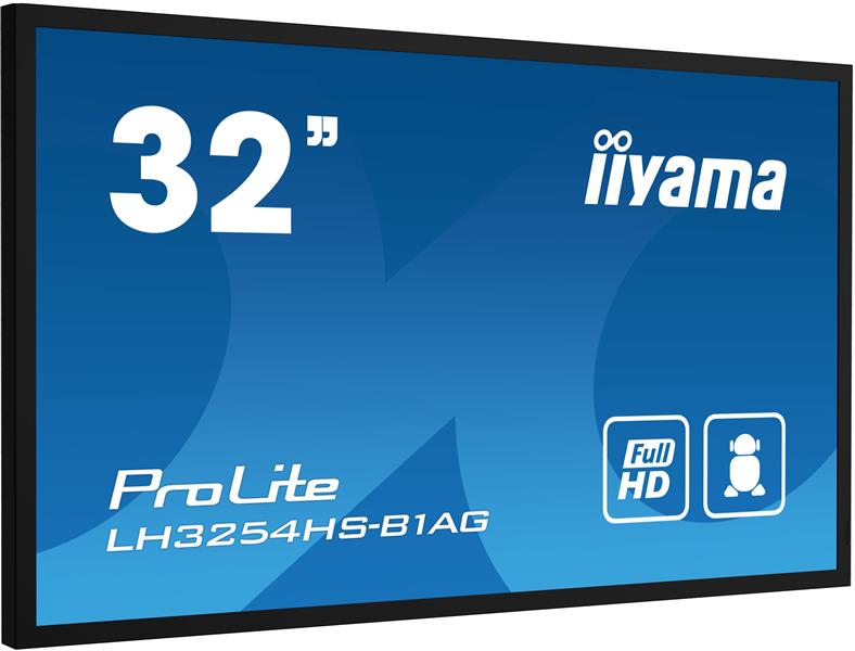 iiyama LH3254HS-B1AG beeldkrant Digitale signage flatscreen 80 cm (31.5"") LCD Wifi 500 cd/m² Full HD Zwart Type processor Android 11 24/7