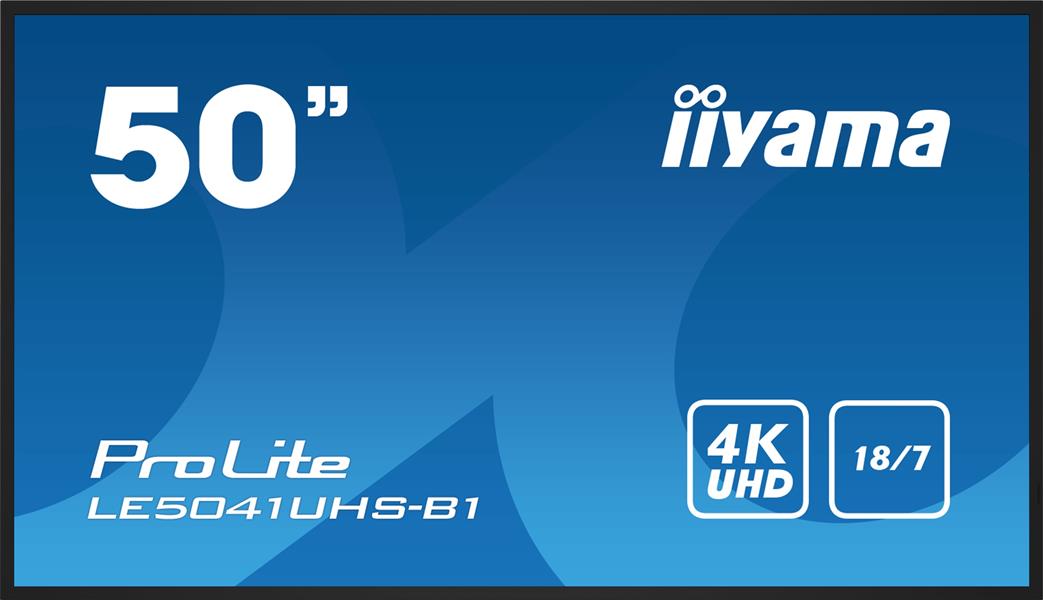 iiyama LE5041UHS-B1 beeldkrant Digitale signage flatscreen 125,7 cm (49.5"") LCD 350 cd/m² 4K Ultra HD Zwart 18/7