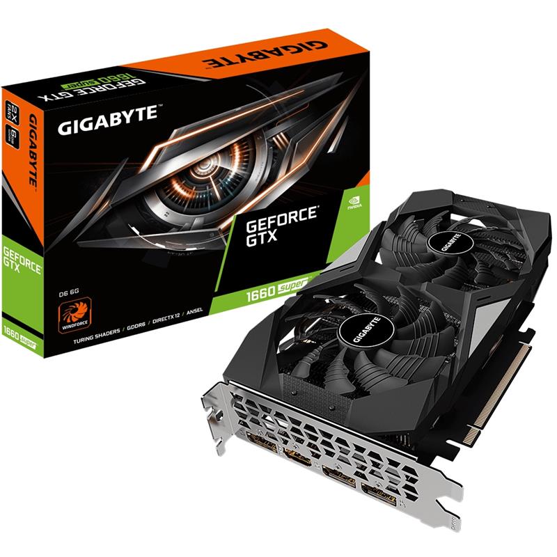 Gigabyte GV-N166SD6-6GD videokaart NVIDIA GeForce GTX 1660 SUPER 6 GB GDDR6