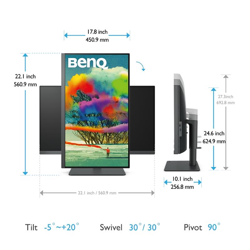 BenQ PD2705U 68,6 cm (27"") 3840 x 2160 Pixels 4K Ultra HD LED Zwart