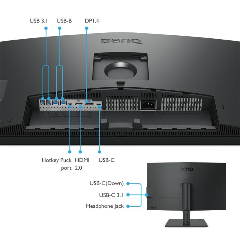 BenQ PD2705U 68,6 cm (27"") 3840 x 2160 Pixels 4K Ultra HD LED Zwart