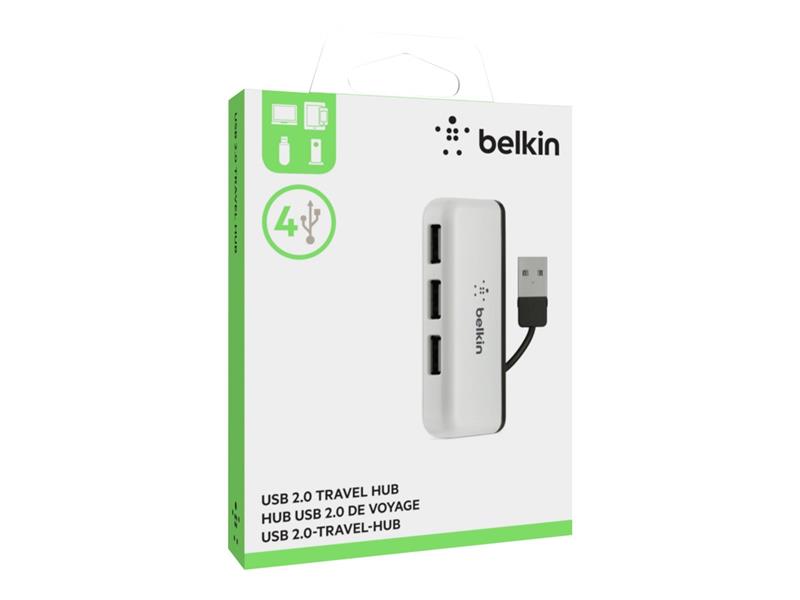 Belkin F4U021BT interface hub 480 Mbit/s Zwart, Wit