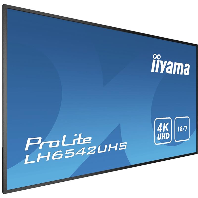 iiyama LH6542UHS-B3 beeldkrant Digitale signage flatscreen 163,8 cm (64.5"") IPS 500 cd/m² 4K Ultra HD Zwart Type processor Android 8.0 18/7