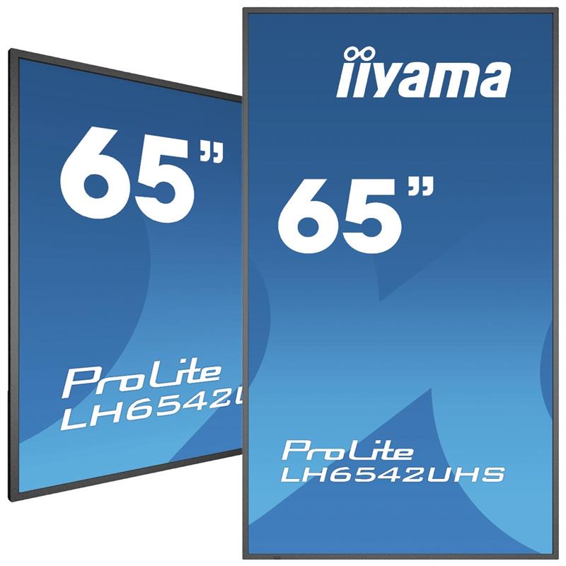 iiyama LH6542UHS-B3 beeldkrant Digitale signage flatscreen 163,8 cm (64.5"") IPS 500 cd/m² 4K Ultra HD Zwart Type processor Android 8.0 18/7