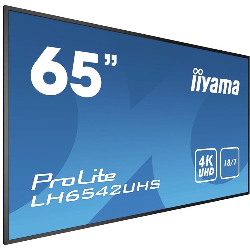 iiyama LH6542UHS-B3 beeldkrant Digitale signage flatscreen 163,8 cm (64.5"") IPS 500 cd/m² 4K Ultra HD Zwart Type processor Android 8.0 18/7