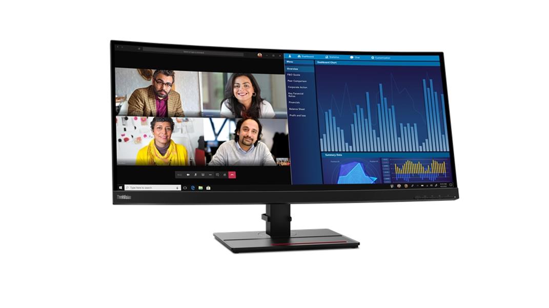 Lenovo ThinkVision P34w-20 86,7 cm (34.1"") 3440 x 1440 Pixels Wide Quad HD LED Zwart