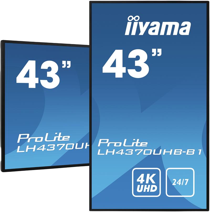 iiyama LH4370UHB-B1 beeldkrant Digitale signage flatscreen 108 cm (42.5"") VA 700 cd/m² 4K Ultra HD Zwart Type processor Android 9.0 24/7