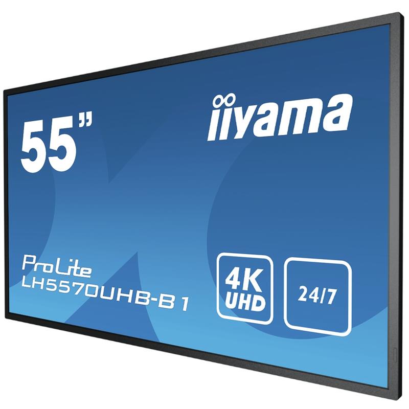 iiyama LH5570UHB-B1 beeldkrant Digitale signage flatscreen 138,7 cm (54.6"") VA 700 cd/m² 4K Ultra HD Zwart Type processor Android 9.0 24/7