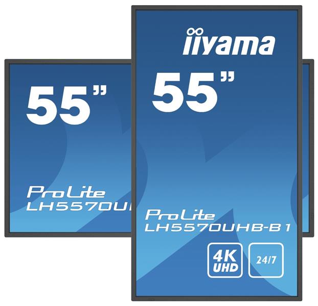 iiyama LH5570UHB-B1 beeldkrant Digitale signage flatscreen 138,7 cm (54.6"") VA 700 cd/m² 4K Ultra HD Zwart Type processor Android 9.0 24/7