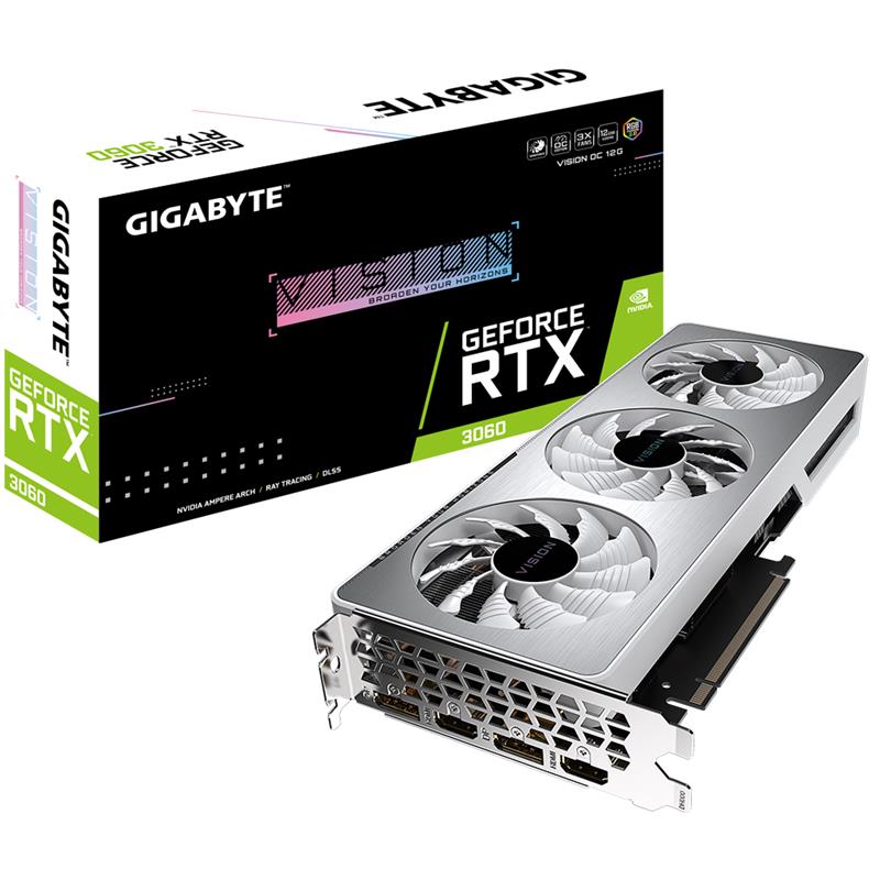 Gigabyte GeForce RTX 3060 VISION OC 12G (rev. 2.0) NVIDIA 12 GB GDDR6