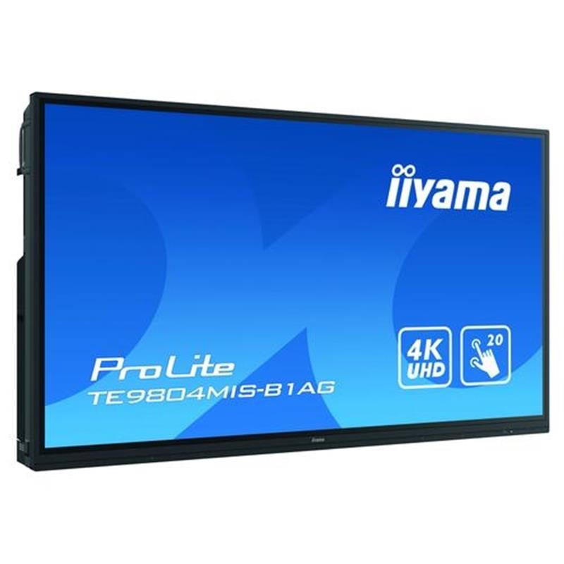 iiyama TE9804MIS-B1AG interactive whiteboards & accessories 2,49 m (98"") 3840 x 2160 Pixels Touchscreen Zwart