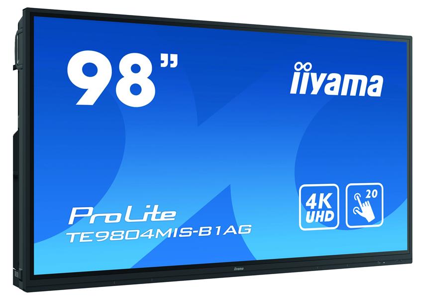 iiyama TE9804MIS-B1AG interactive whiteboards & accessories 2,49 m (98"") 3840 x 2160 Pixels Touchscreen Zwart