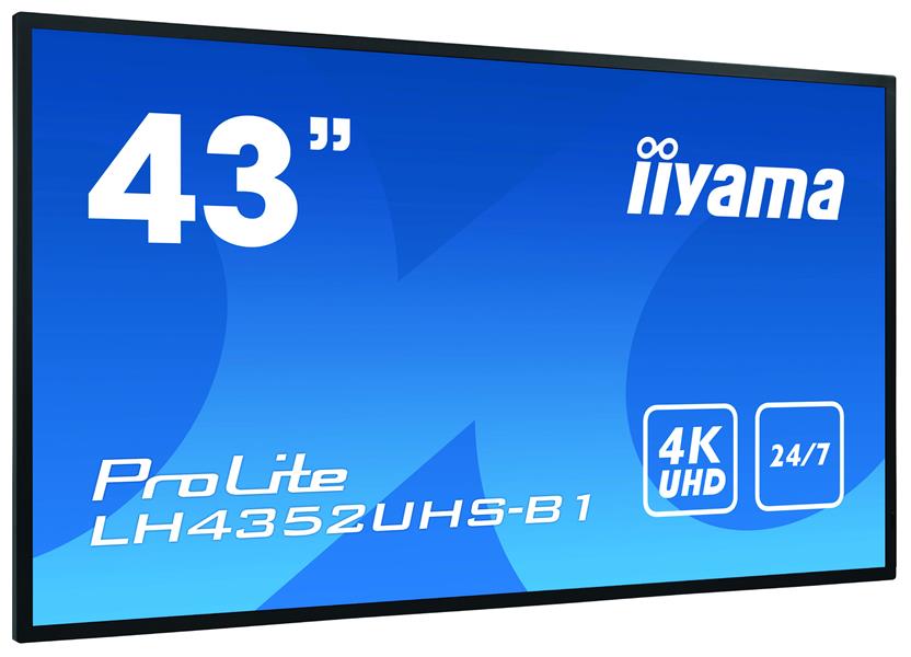 iiyama LH4352UHS-B1 beeldkrant Digitale signage flatscreen 108 cm (42.5"") IPS 4K Ultra HD Zwart Type processor Android 8.0