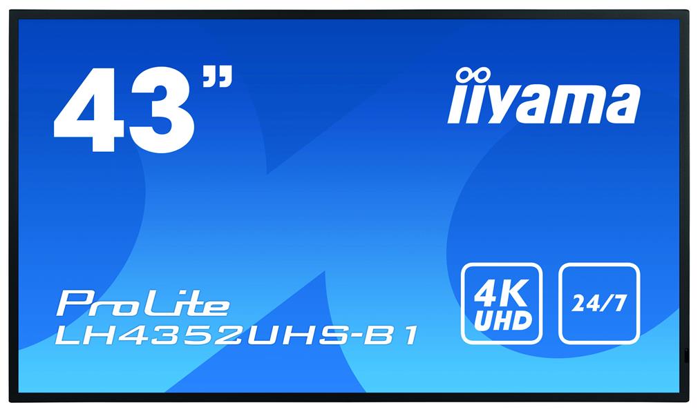 iiyama LH4352UHS-B1 beeldkrant Digitale signage flatscreen 108 cm (42.5"") IPS 4K Ultra HD Zwart Type processor Android 8.0