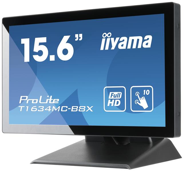 iiyama ProLite T1634MC-B8X touch screen-monitor 39,6 cm (15.6"") 1920 x 1080 Pixels Multi-touch Multi-gebruiker Zwart