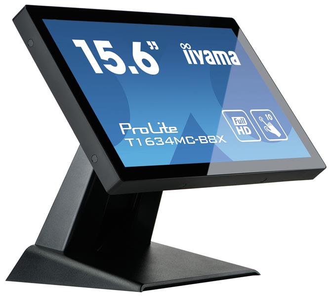 iiyama ProLite T1634MC-B8X touch screen-monitor 39,6 cm (15.6"") 1920 x 1080 Pixels Multi-touch Multi-gebruiker Zwart