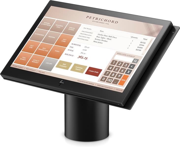 HP Engage One All-in-One System Model 145 Alles-in-een 2,6 GHz i5-7300U 35,6 cm (14"") 1920 x 1080 Pixels Touchscreen Zwart