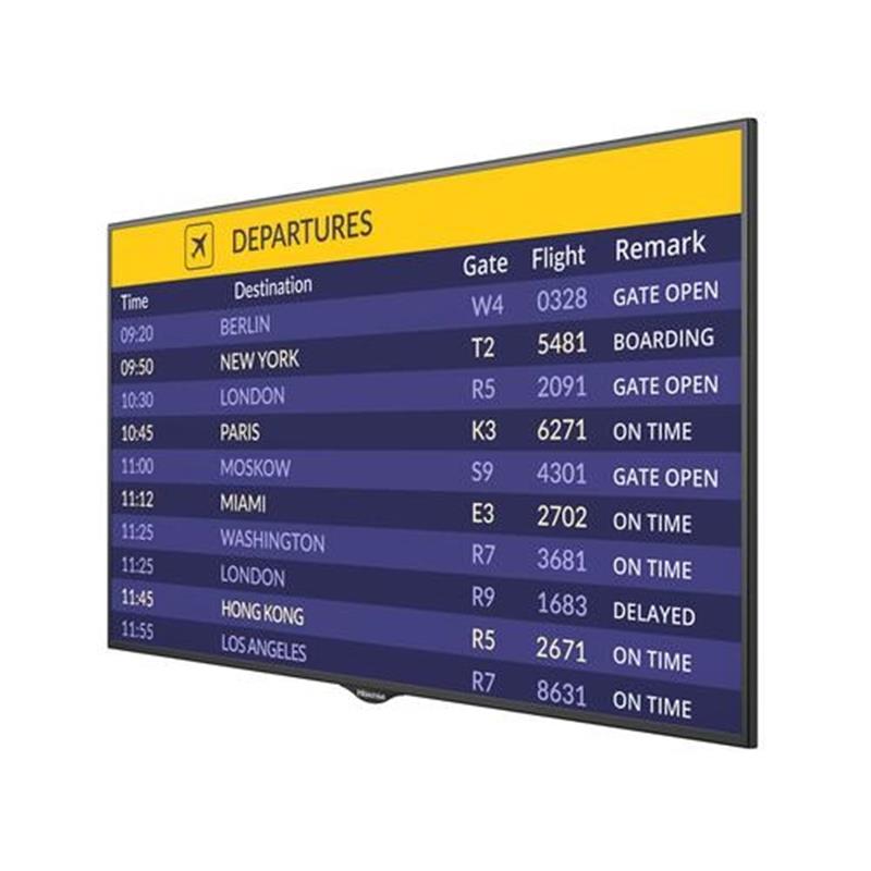 Hisense 55BM66AE beeldkrant Digitale signage flatscreen 139,7 cm (55"") Wifi 500 cd/m² 4K Ultra HD Zwart Type processor Android 7.0 24/7