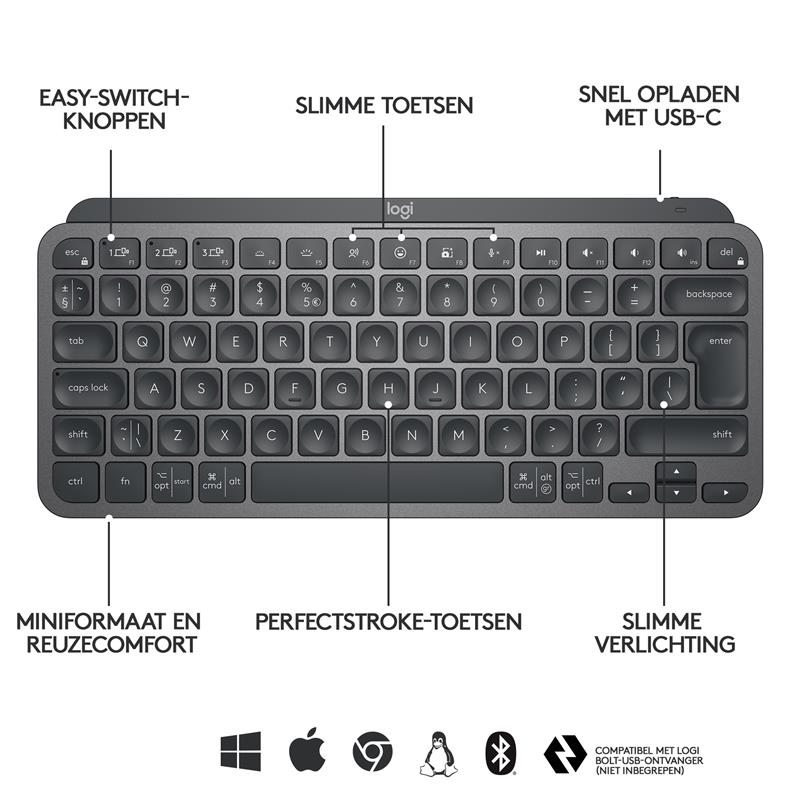 Logitech MX Keys Mini Minimalist Wireless Illuminated Keyboard