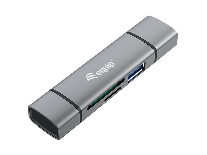 Equip 245460 geheugenkaartlezer USB 3.2 Gen 1 (3.1 Gen 1) Type-A/Type-C Grijs