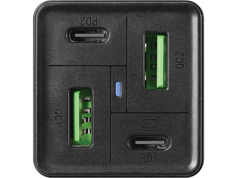 Sandberg 4in1 Charger 2xUSB-C 2xUSB 65W netvoeding & inverter Binnen Zwart