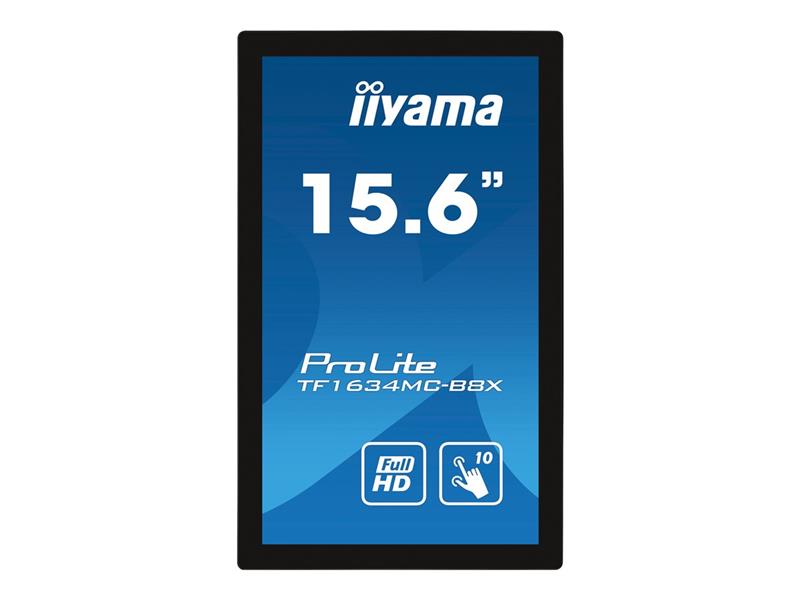 iiyama ProLite TF1634MC-B8X computer monitor 39,6 cm (15.6"") 1920 x 1080 Pixels Full HD LED Touchscreen Multi-gebruiker Zwart