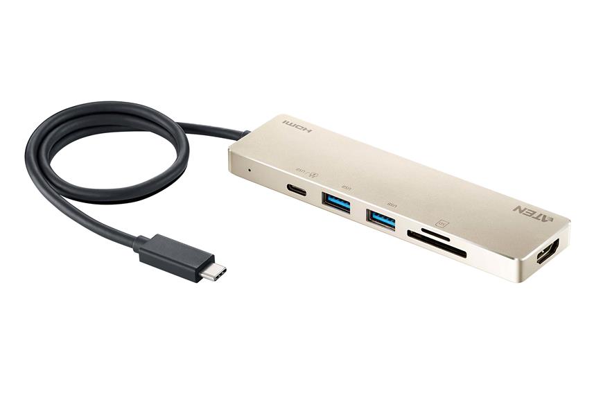 ATEN USB-C Mini Dock met meerdere poorten en stroomdoorvoer