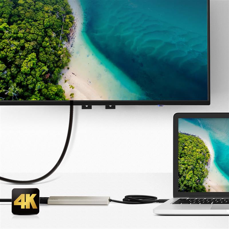 ATEN USB-C Mini Dock met meerdere poorten en stroomdoorvoer