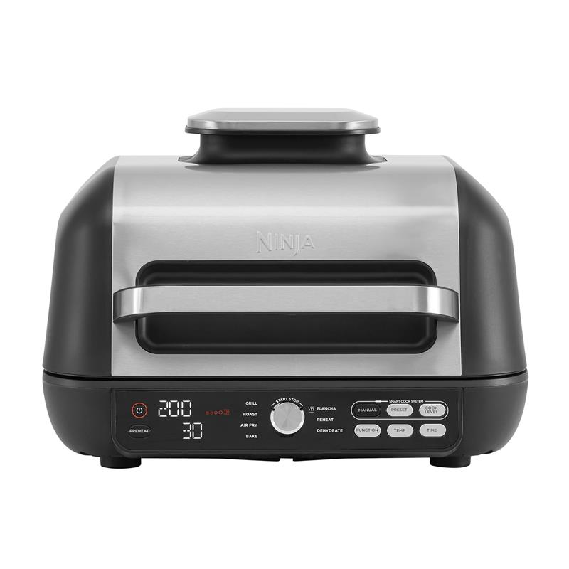 Multifunctionele Grill en Airfryer met 2460W vermogen en 3 8 liter inhoud Met Grill en Plancha plaat en digitale braadthermometer 7 verschillende kook