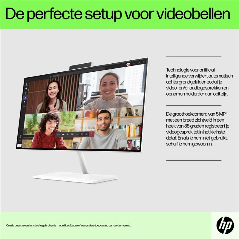 HP 24 -ck0140nd AMD Ryzen™ 5 60,5 cm (23.8"") 1920 x 1080 Pixels 8 GB DDR4-SDRAM 512 GB SSD Alles-in-één-pc Windows 11 Home Wi-Fi 6 (802.11ax) Wit