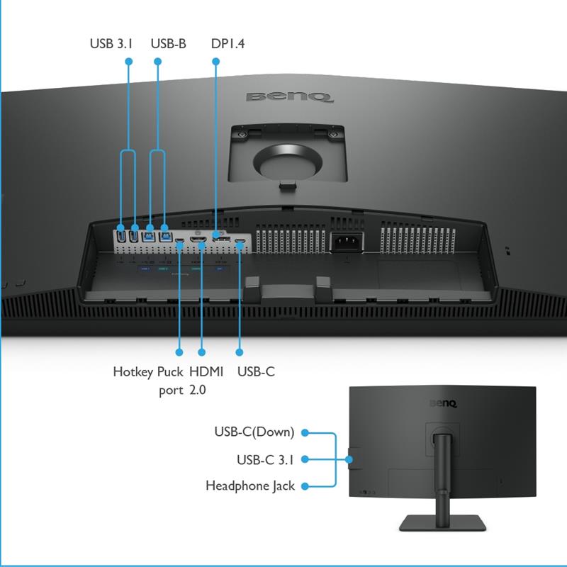 Benq PD3205U 80 cm (31.5"") 3840 x 2160 Pixels 4K Ultra HD LCD Zwart