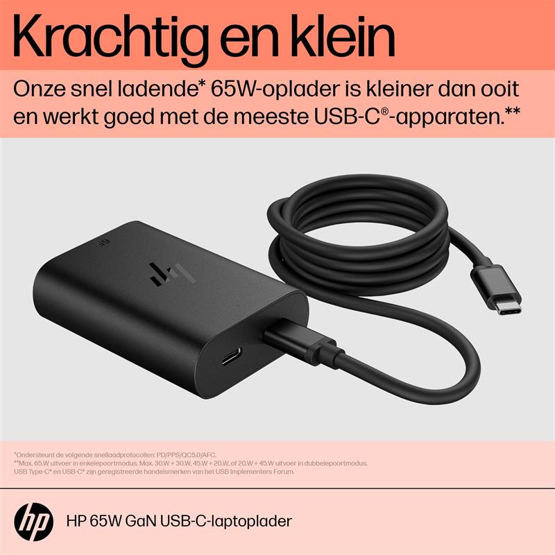 HP 65W GaN USB-C laptoplader